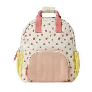 Strawberry Print Kid's Small Canvas Backpack SchoolBag